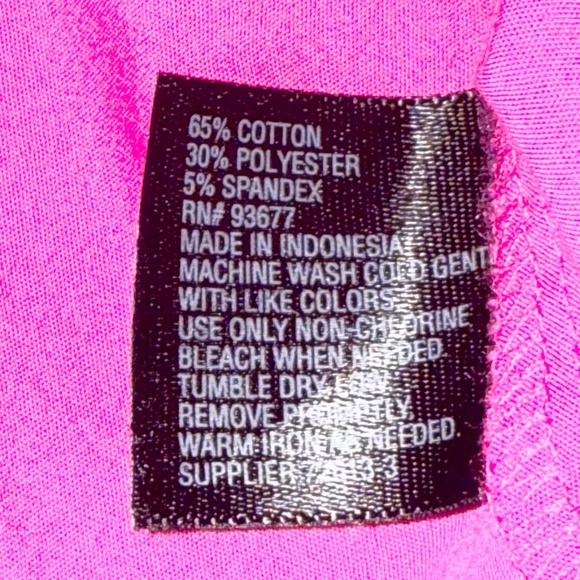 Worthington Fuchsia Button Front Shirt Cuffed Sleeves Women’s Medium - Picture 7 of 7